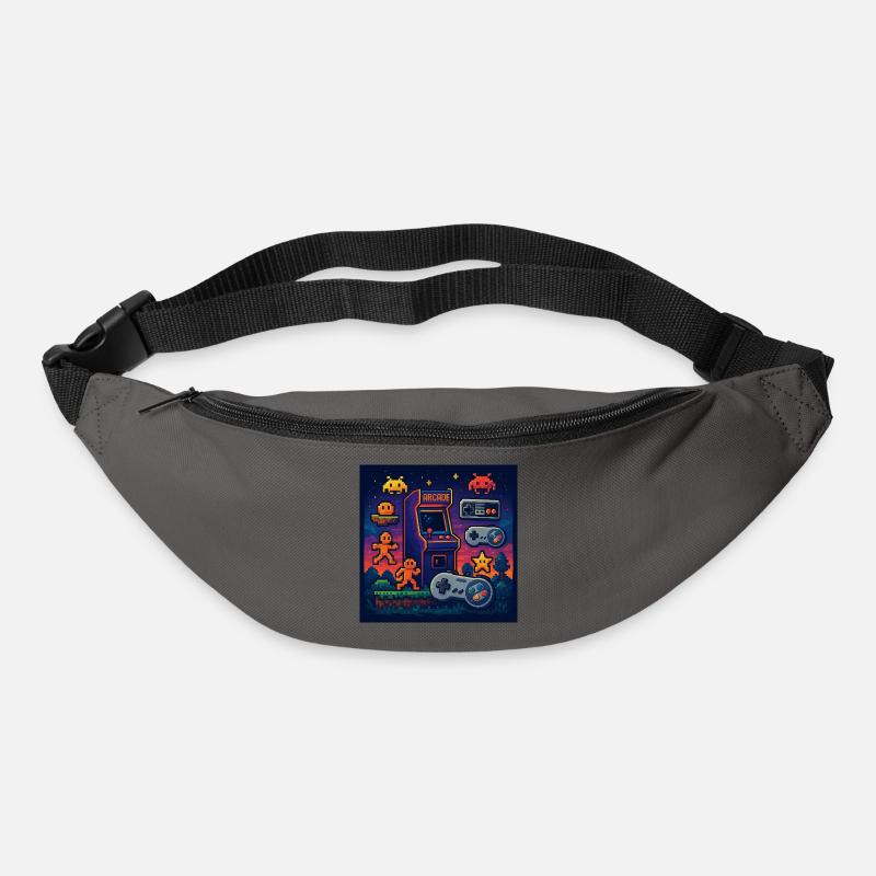 Conception de jeu d’arcade Pixel rétro - Sac banane - gris graphite