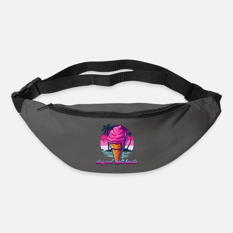 Crème glacée rose coucher de soleil Design - Sac banane - gris graphite