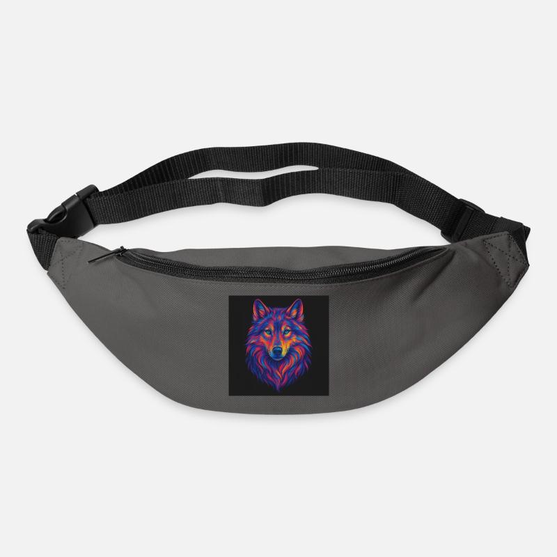 Neon Wolf Head Art - Bum bag - graphite grey