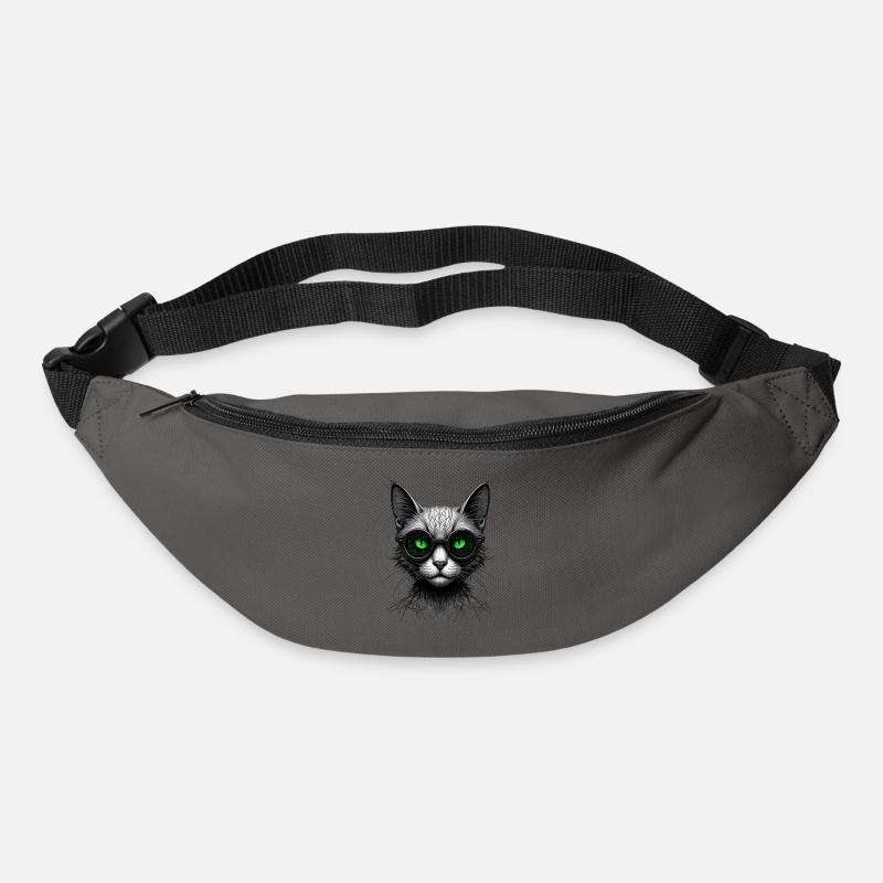Grüne Augen Computer Programmierer Geek Katze - Gürteltasche - Graphite