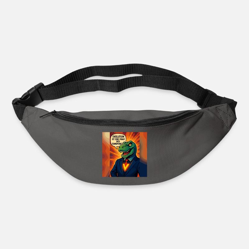 Dino en costume – l’évolution est une question d’opinion - Sac banane - gris graphite
