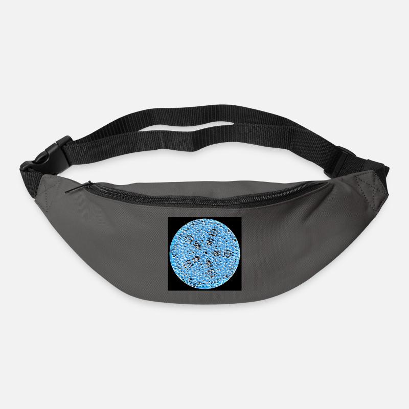 Blauer Kieselmosaikkreis - Gürteltasche - Graphite