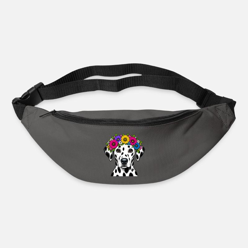 Dalmatien avec couronne de fleurs - Sac banane - gris graphite