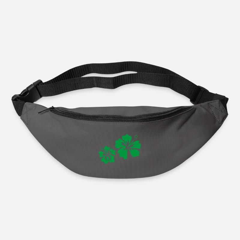 Hibiscus vert - Sac banane - gris graphite