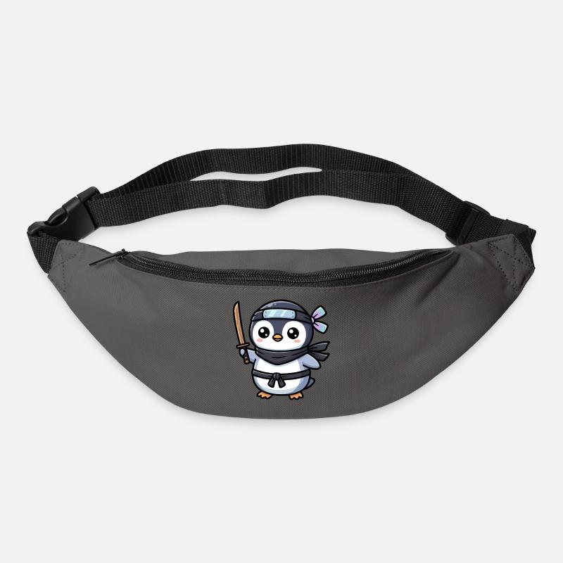 Pingouin Ninja avec Épée - Sac banane - gris graphite