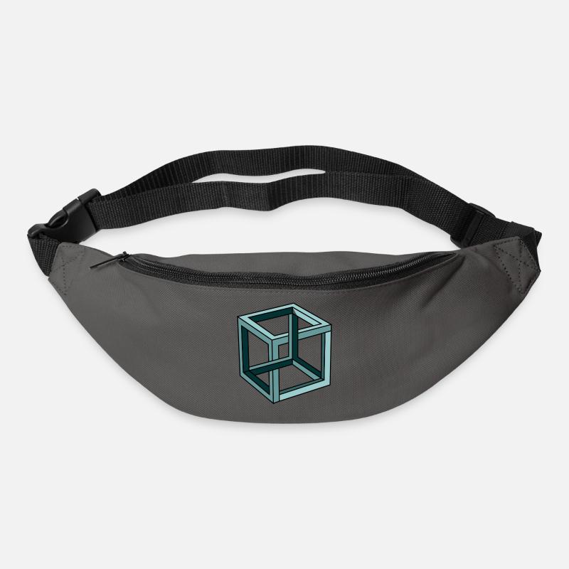 Escher Impossible Cube - Sac banane - gris graphite
