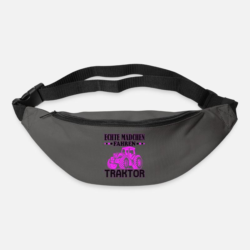Echte Mädchen Fahren Traktor - Gürteltasche - Graphite