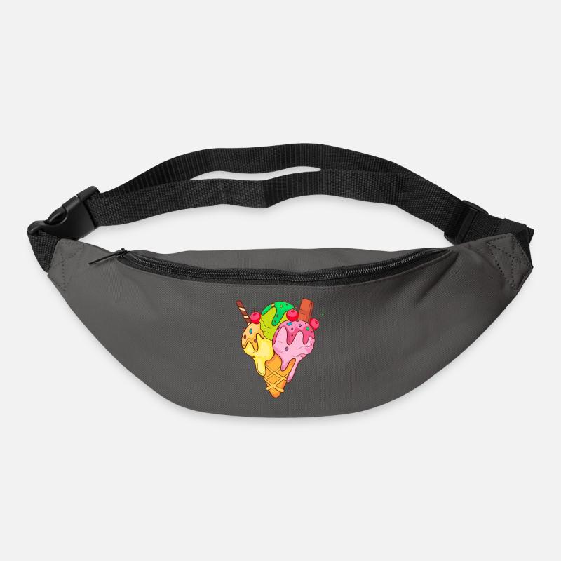 Eis Speiseeis Eiskrem Eiscreme Kugeleis Eisbecher - Gürteltasche - Graphite