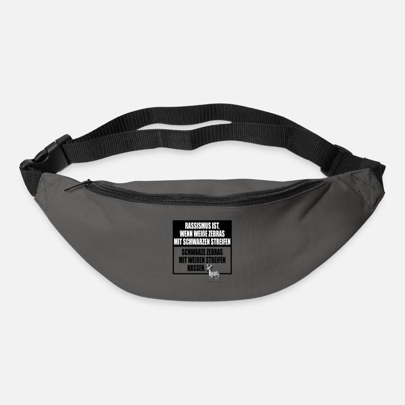 Rassismus Einfach Erklärt Mit Zebra Streifen - Gürteltasche - Graphite