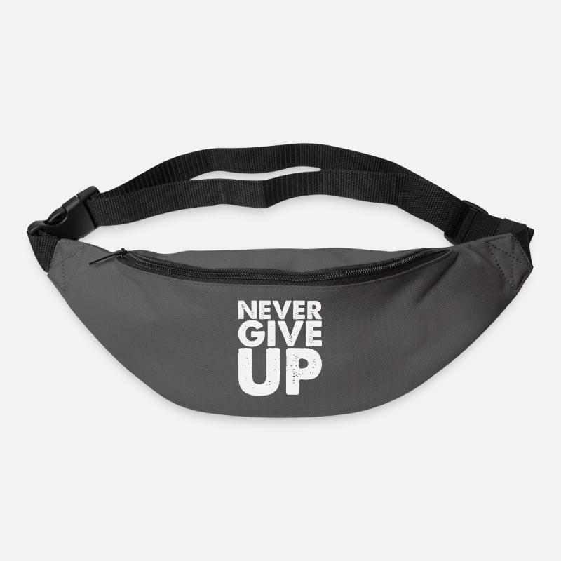 Never Give Up - Gürteltasche - Graphite