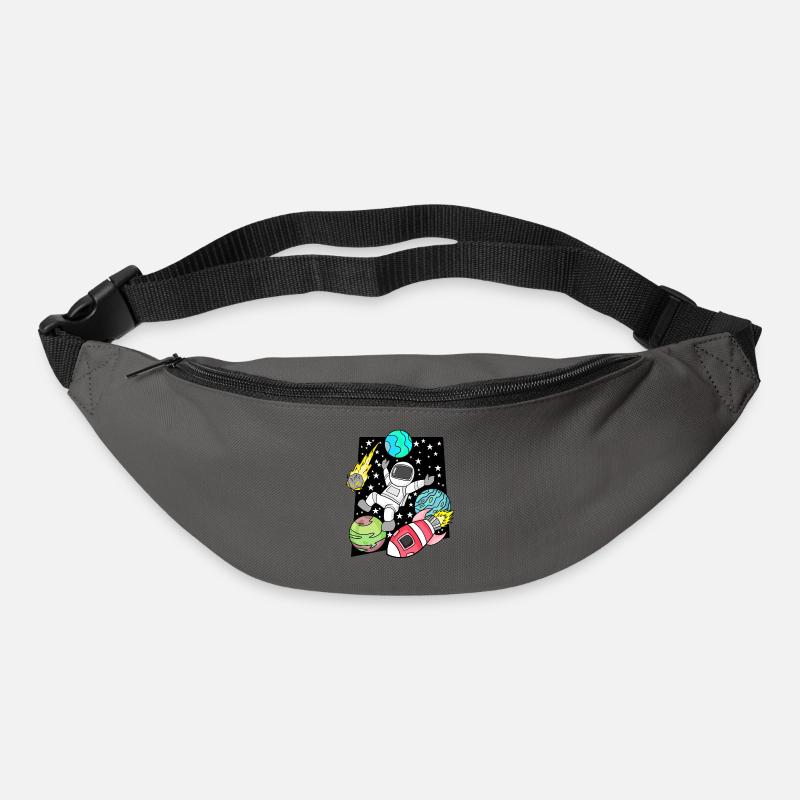 Garçon astronaute dans l’espace avec des fusées - Sac banane - gris graphite