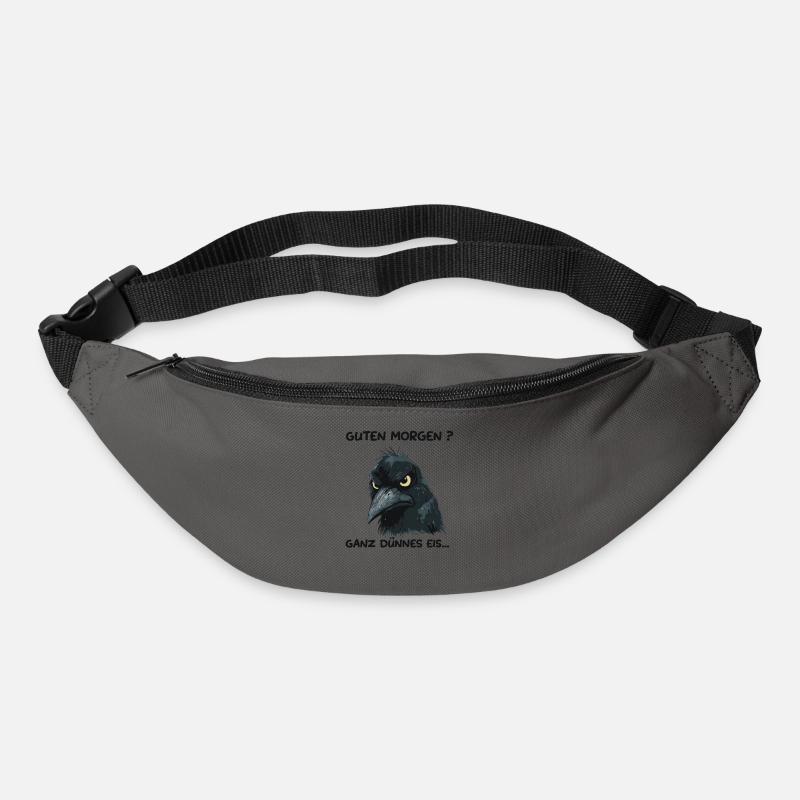 Rabe mit Warnung: Ganz dünnes Eis - Gürteltasche - Graphite