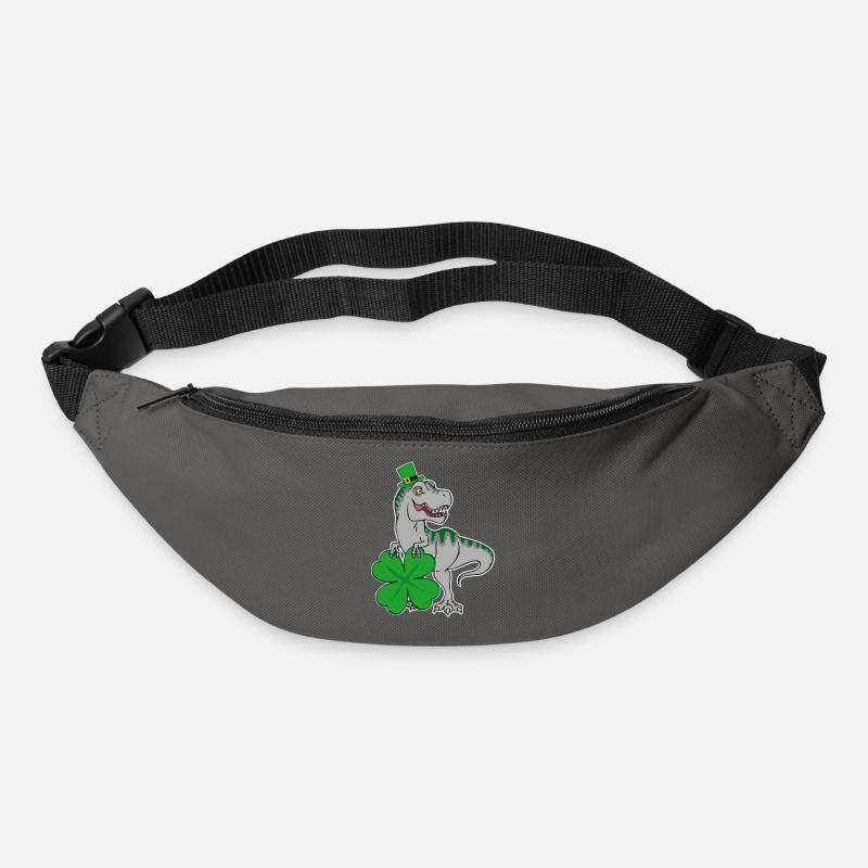 St. Patricks Day T-Rex mit Kleeblatt und Hut - Gürteltasche - Graphite
