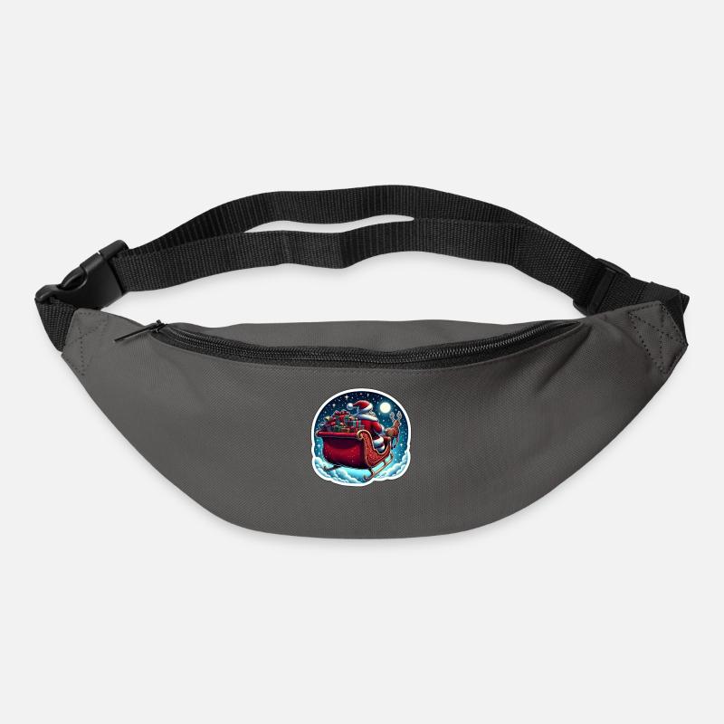 Weihnachtsmann im Schlitten mit einem Sack voller Geschenke - Gürteltasche - Graphite