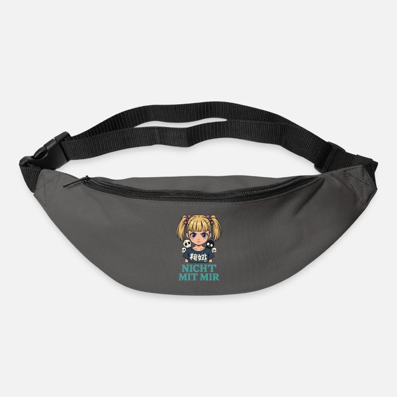 Nicht mit mir – Wütendes Mädchen - Gürteltasche - Graphite