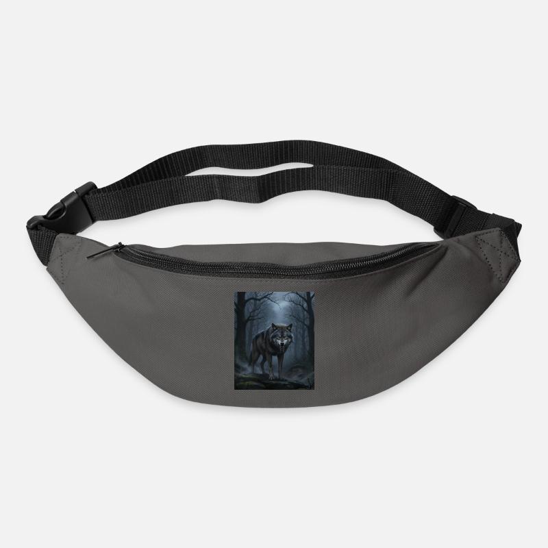 Wolf at night in the cloud forest - Bum bag - graphite grey