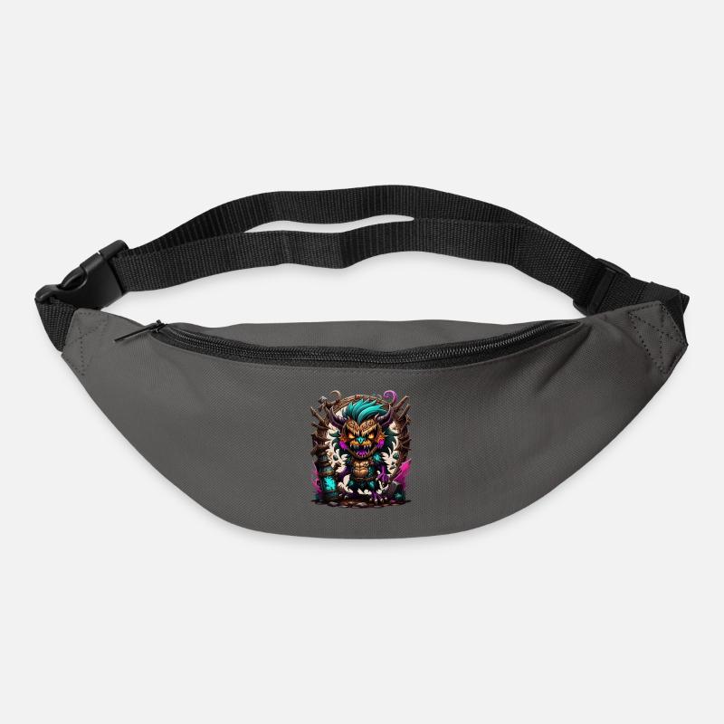 Monstre graffiti - Sac banane - gris graphite