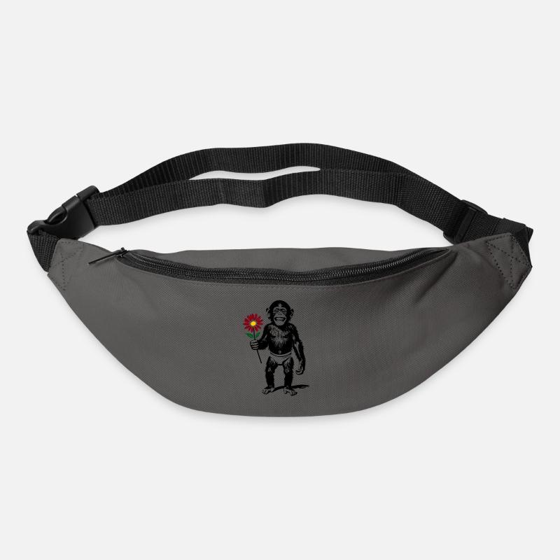 Monkey with Flower Valentine's Gift - Bum bag - graphite grey