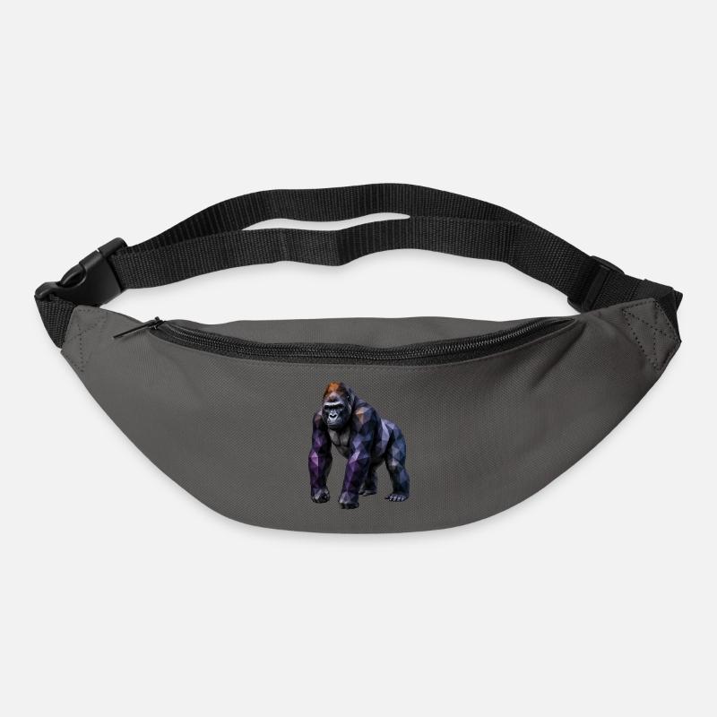 Gorilla Polygon – Colored Geometry - Bum bag - graphite grey