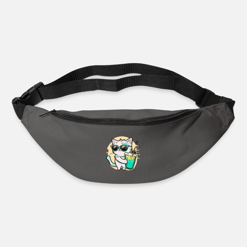 Le chat le plus cool de la plage - Sac banane - gris graphite