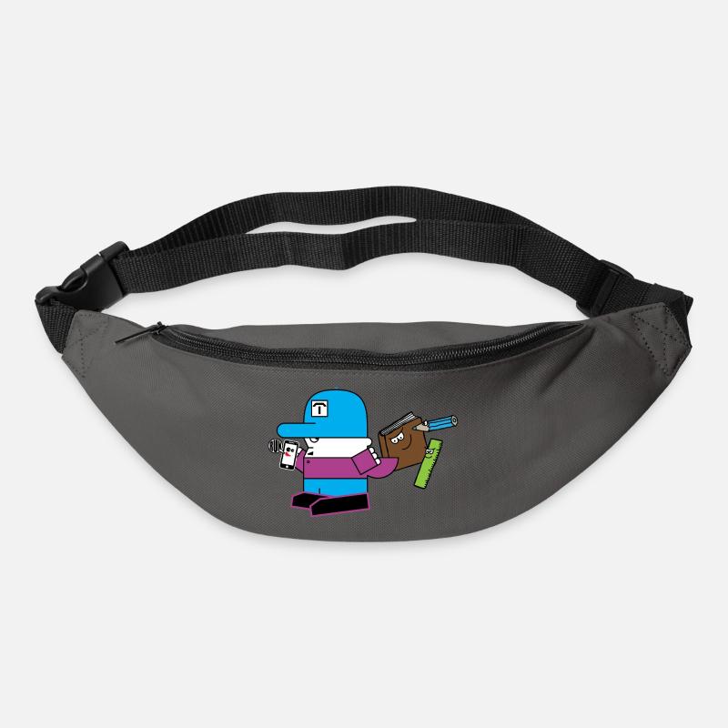 Blaues Maskottchen mit Schreibwaren-Sidekick - Gürteltasche - Graphite