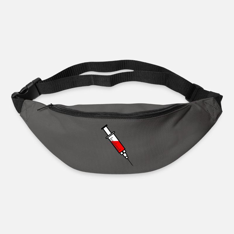Impfspritze mit rotem flüssigem Medikament - Gürteltasche - Graphite