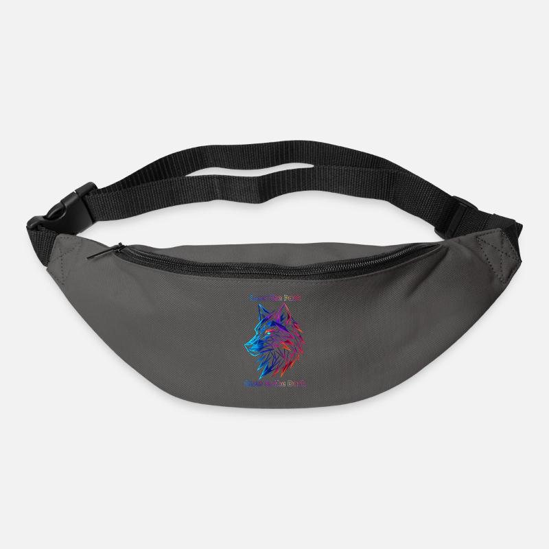 Neon Geometric Wolf Illustration - Bum bag - graphite grey