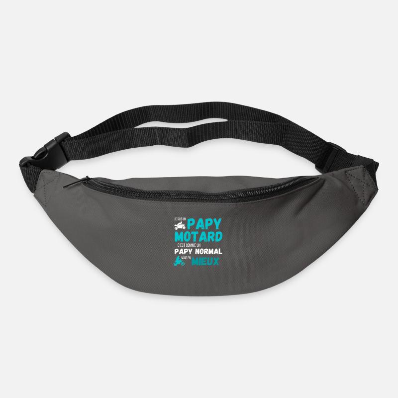 Un papy motard c'est comme un papy normal cadeau - Sac banane - gris graphite