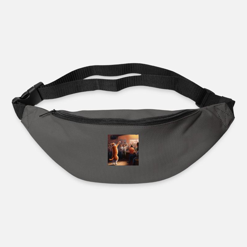 Orange cat dancing - Bum bag - graphite grey