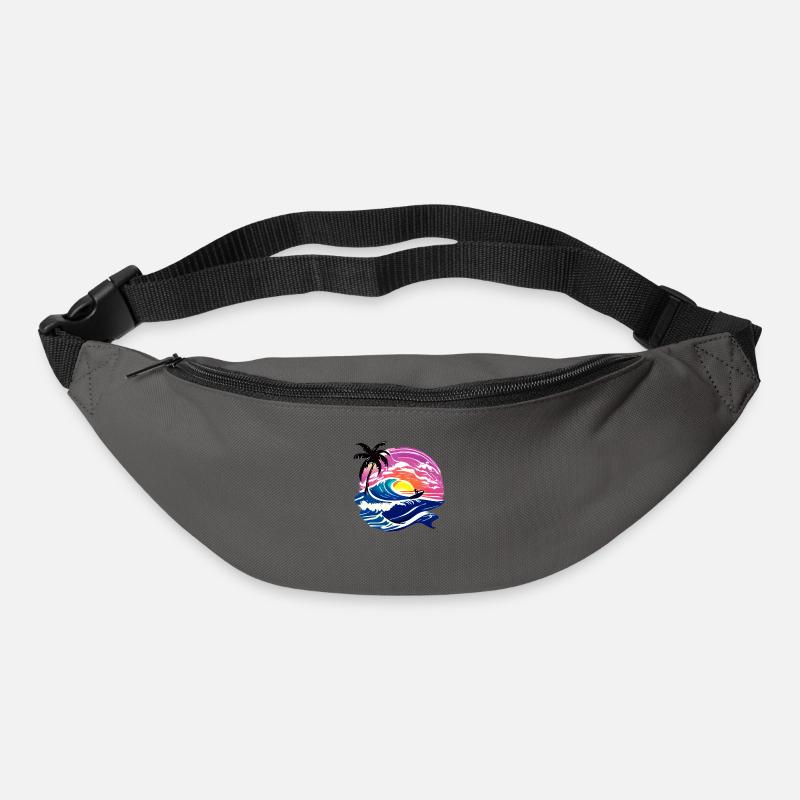 surfer surfer surf surfer planche de surf - Sac banane - gris graphite