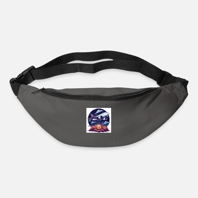 Crypto Bitcoin BTC Flugzeug Design Himmel ETH - Gürteltasche - Graphite