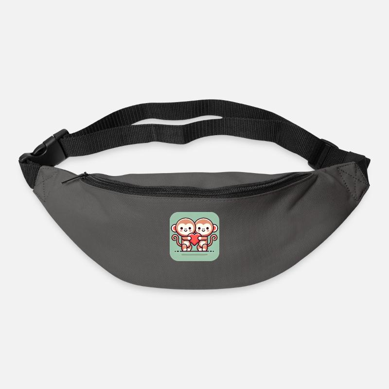 Affen mit Herz - Gürteltasche - Graphite
