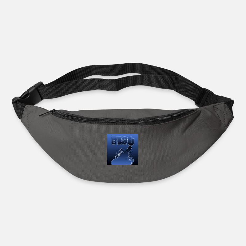 Bleu - Sac banane - gris graphite