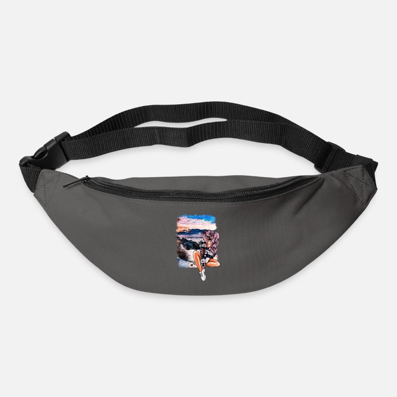 Mädchen am Strand Sommer Illustration - Gürteltasche - Graphite