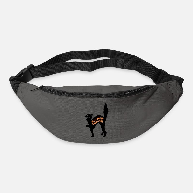 chat d'halloween - Sac banane - gris graphite