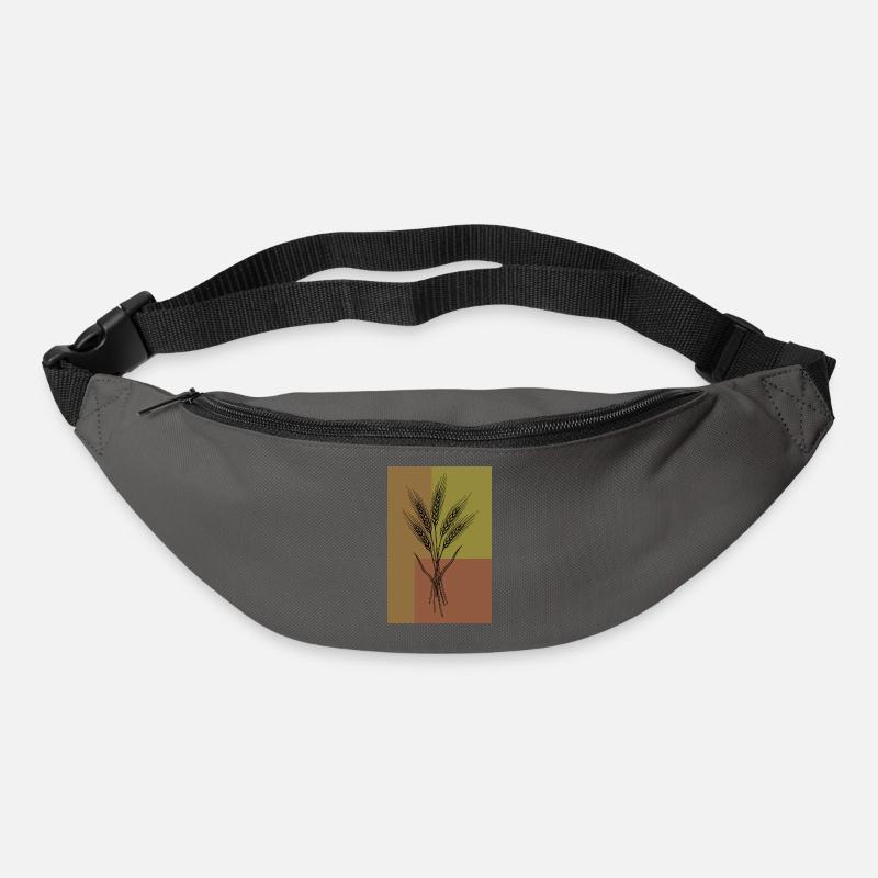 Weizen Ähren Line Art – Botanisches Design - Gürteltasche - Graphite