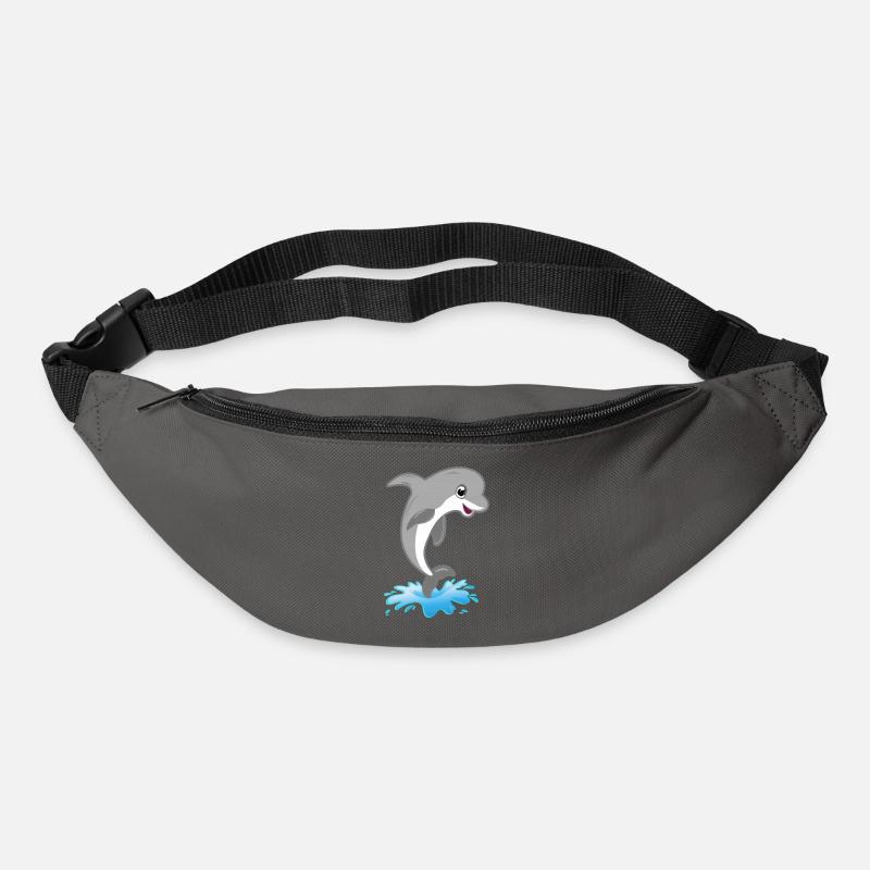 Springender süßer Delfin - Gürteltasche - Graphite