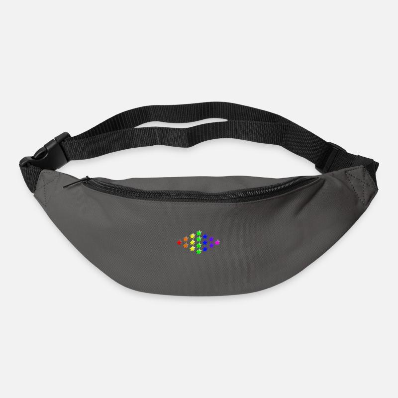 Sterne bunt Regenbogen Geschenkidee - Gürteltasche - Graphite