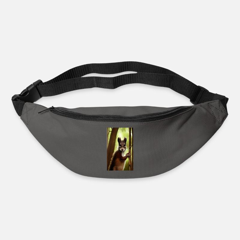 Cooles Comic Portrait wildes rotes Eichhörnchen majestätisch - Gürteltasche - Graphite