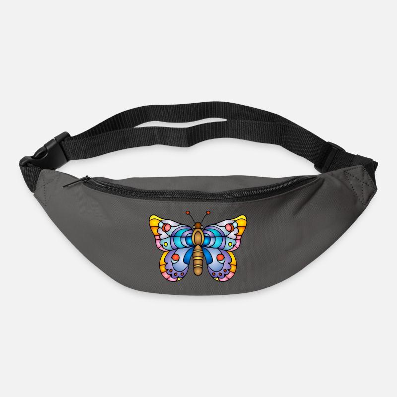 Papillon coloré - Sac banane - gris graphite