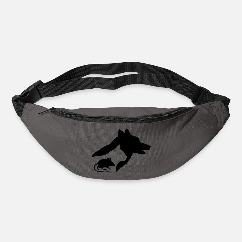 Hund, Katze, Maus Silhouette - Gürteltasche - Graphite