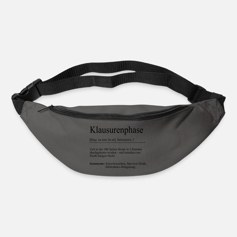 Unispruch "Klausurenphase" Geschenk, Studenten - Gürteltasche - Graphite