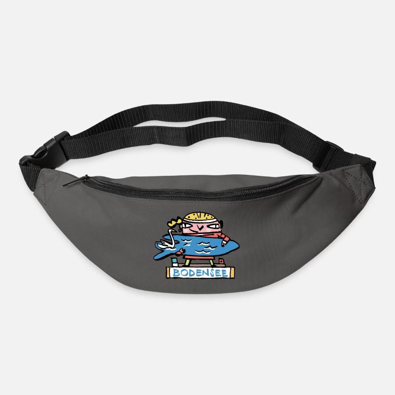 Bodensee Surfer Cartoon - Gürteltasche - Graphite