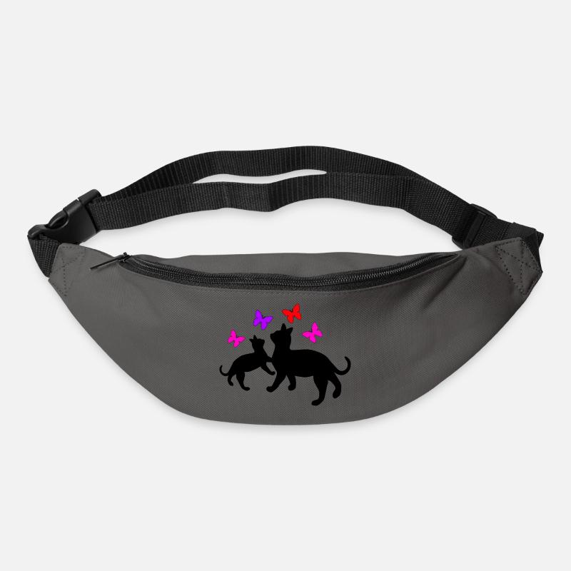 Katzen und Schmetterlinge - Gürteltasche - Graphite