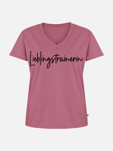 Lieblingstrainerin Trainerin - Frauen Premium Bio T-Shirt mit V-Ausschnitt - Mauve