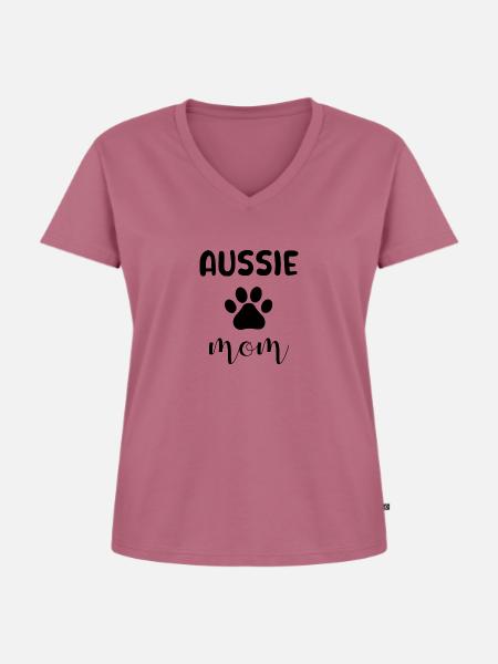 Aussie Mom - Frauen Premium Bio T-Shirt mit V-Ausschnitt - Mauve