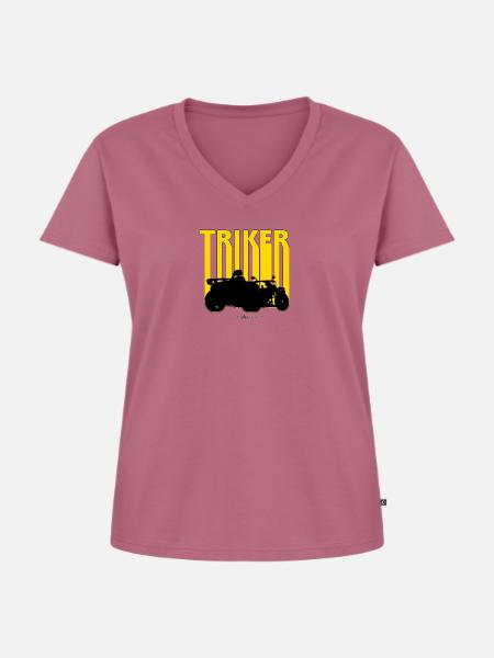 TRIKE KÖNIGE / TRIKER SHADOW - Frauen Premium Bio T-Shirt mit V-Ausschnitt - Mauve