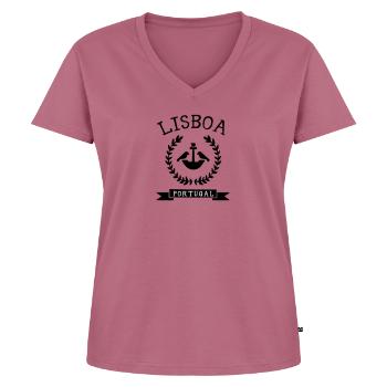 Armoiries de Lisbonne Portugal - T-shirt encolure en V Premium bio Femme - mauve - Devant - AI Model Female 172 dark (172cm)