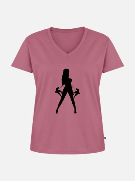 Klettern - Frauen Premium Bio T-Shirt mit V-Ausschnitt - Mauve