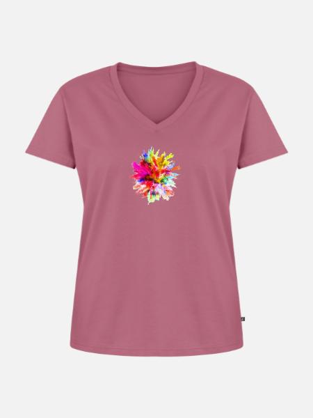 Wasserfarben Fleck - Frauen Premium Bio T-Shirt mit V-Ausschnitt - Mauve